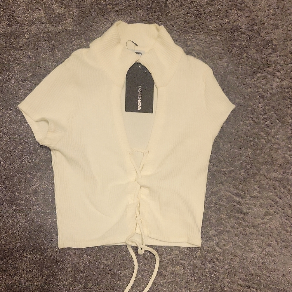 Vero Moda Cream Ribbed Women's Top